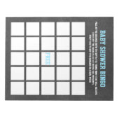 SPORT THEMA BABY SHOWER BINGO SPEL NOTITIEBLOK (Voorkant)