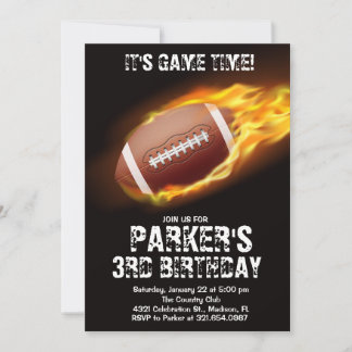 Sport Thema Spel Fire Football Verjaardagsfeest Kaart