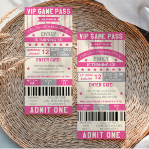 Sport Thema Ticket Verjaardagsuitnodiging Kaart