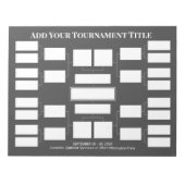 Sport Tournament Bracket - 16 teams - grijs Notitieblok (Voorkant)