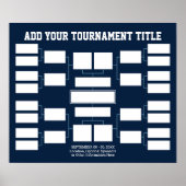 Sport Tournament Bracket - 16 teams - marine Poster (Voorkant)