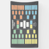 Sport Tournament Bracket black 32 teams 4 groepen Spandoek (Verticaal)