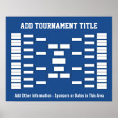 Sport Tournament Bracket - Blue 32 teams Poster (Voorkant)