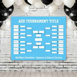 Sport Tournament Bracket - Blue 32 teams Poster
