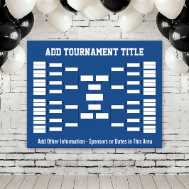 Sport Tournament Bracket - Blue 32 teams Poster