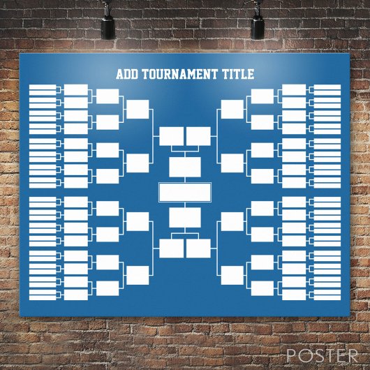 Sport Tournament Bracket for 64 Teams Poster