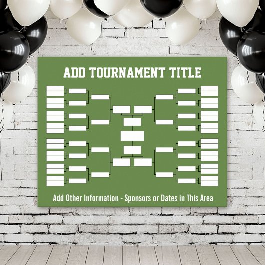 Sport Tournament Bracket - Groene 32 teams Poster