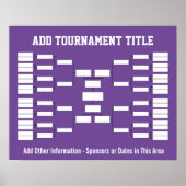 Sport Tournament Bracket - Paarse 32 teams Poster (Voorkant)
