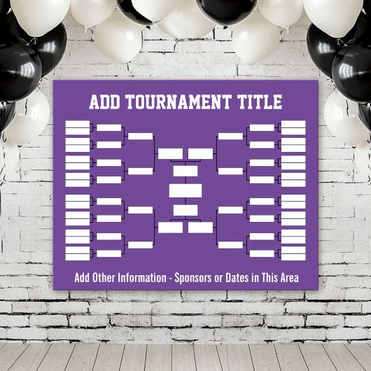 Sport Tournament Bracket - Paarse 32 teams Poster