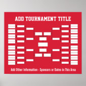 Sport Tournament Bracket - Red 32 teams Poster (Voorkant)
