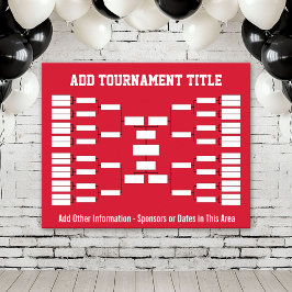 Sport Tournament Bracket - Red 32 teams Poster