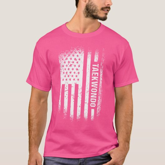Sport Us Flag Taekwondo T-shirt (Voorkant)