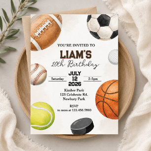 Sport Verjaardag All Sports Bal Verjaardagsfeest Kaart