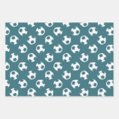 Sport Verjaardag Giving Set blauwgroen Wit Voetbal Inpakpapier Vel (Voorkant 2)
