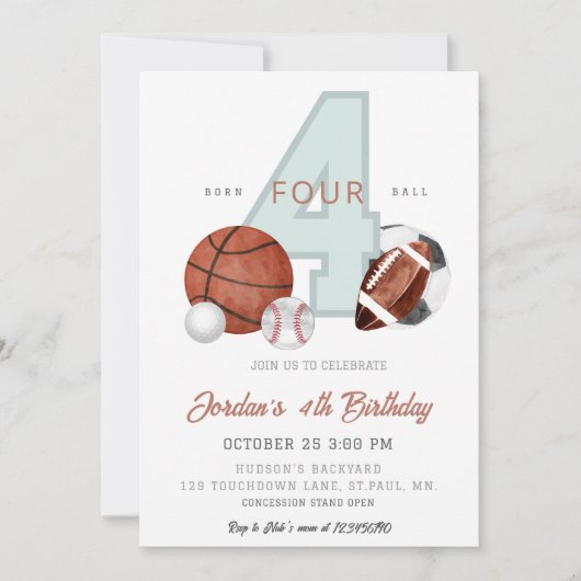 Sport Verjaardag Uitnodiging Sjabloon, Laten we ee (Voorkant)