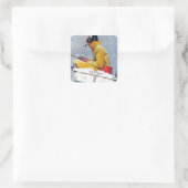 Sport Vierkante Sticker (Tas)