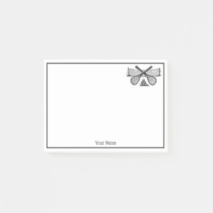Sport Vintage Tennisnet, Gekruiste Rackets, Ballen Post-it® Notes