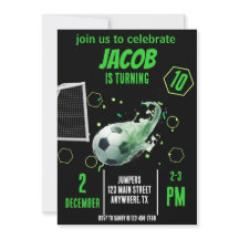 Sport Vliegend Voetbal Doel Verjaardag Uitnodiging