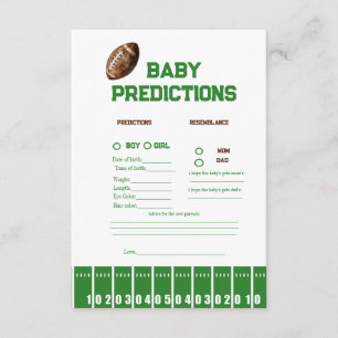 Sport Voet baby voorspelling Baby Shower spel Kaar Advieskaart