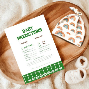 Sport Voet baby voorspelling Baby Shower spel Kaar Advieskaart