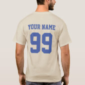 Sport Voetbal Baseball Team Front Achternaam Numme T-shirt (Achterkant)