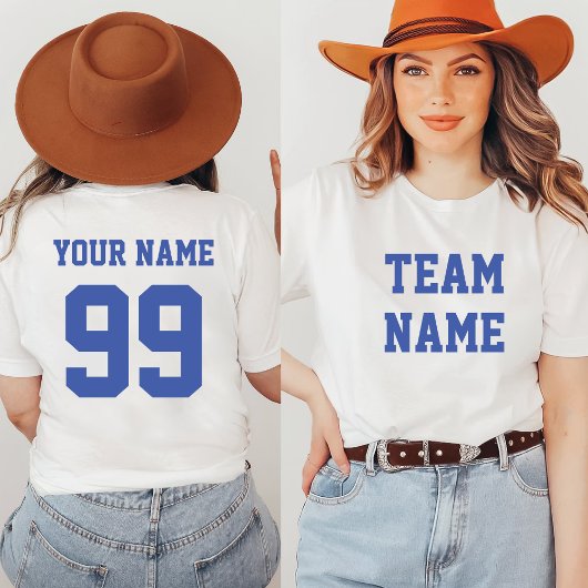 Sport Voetbal Baseball Team Front Achternaam Numme T-shirt