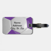 Sport Voetbal | DIY-tekst - Paars Bagagelabel (Achterkant horizontaal)