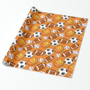 Sport voetbal voetbal honkbal basketbal Patroon Cadeaupapier