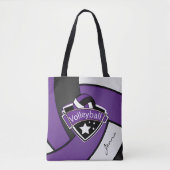 Sport Volleyball | DIY-tekst - Paars Tote Bag (Voorkant)