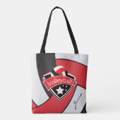 Sport Volleyball | DIY-tekst - rood Tote Bag (Achterkant)