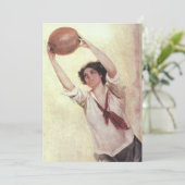  sport, Vrouw Basketball Player met bal (Staand voorkant)