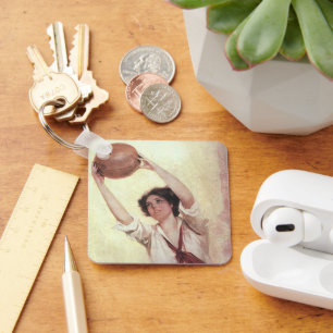  sport, Vrouw Basketball Player met bal Sleutelhanger