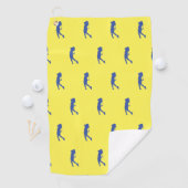 Sport Vrouw Blauwe Golfer Silhouette Golfhanddoek (Insitu)