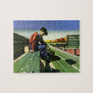 sport, zand Football ventilator met Megafone Legpuzzel