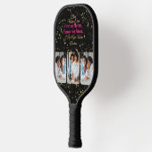 Sport Zwart Roze Beste Mam Ooit Moderne Moederdag Pickleball Paddle (Links)