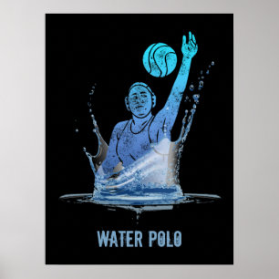sportatleet met waterpooie, met bal poster