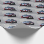 Sportauto automatisch racen cadeaupapier (Hoek)