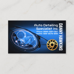 Sportauto koplampen Auto Detailing Visitekaartje