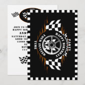 Sportauto Racing Geruite Vlag Feestviering Kaart (Voorkant / Achterkant)