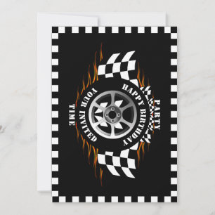 Sportauto Racing Geruite Vlag Feestviering Kaart