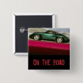 Sportauto Vierkante Button 5,1 Cm (Voorkant /achterkant)