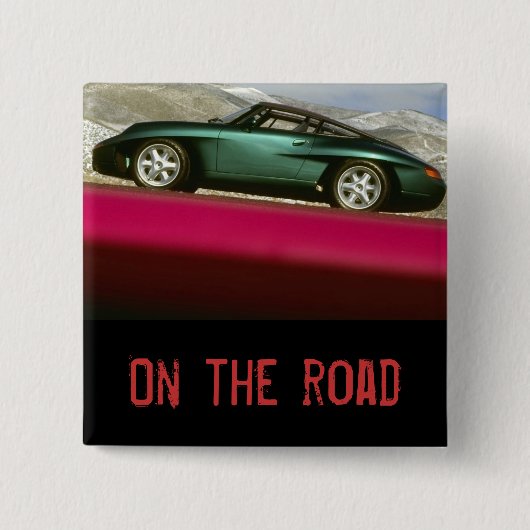 Sportauto Vierkante Button 5,1 Cm (Voorkant)