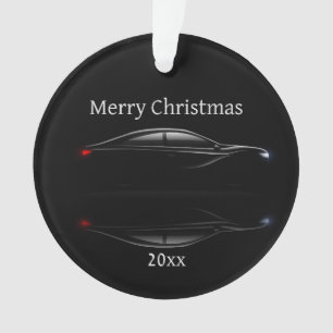 Sportauto's met datums voor kerstmis aanpassen ornament