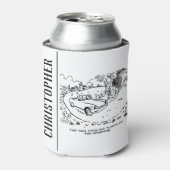 Sportauto's rijden op het platteland met hedgel blikjeskoeler (Blikje Voorkant)