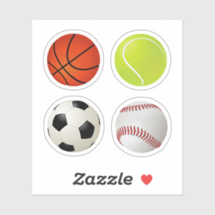 Sportballen Set Basketbal Tennis Voetbal Honkbal Sticker