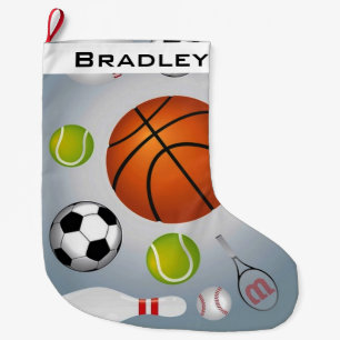 Sportballen voor kerststeniging grote kerstsok