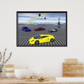 Sportballonnen Abstract Poster (Keuken)