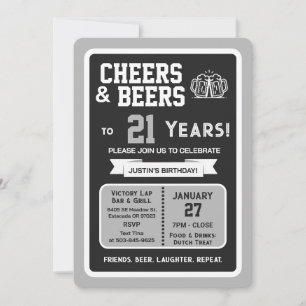 Sportbar Verjaardags Cheers en Biertjes voor 21 Ja Kaart