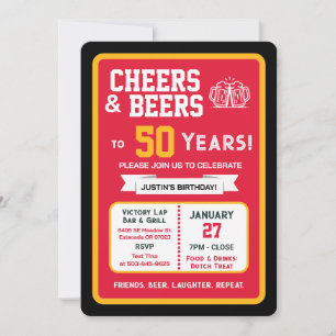 Sportbar Verjaardagscheers en Biertjes voor 50 Jaa Kaart