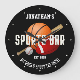 Sportbar w sportuitrusting Ronde wandklokken Grote Klok